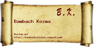 Bambach Kozma névjegykártya